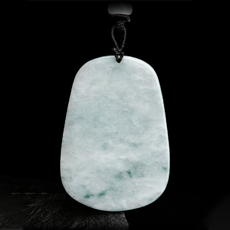 Collier pendentif porte-bonheur Bouddha rieur en jade naturel 65 cm