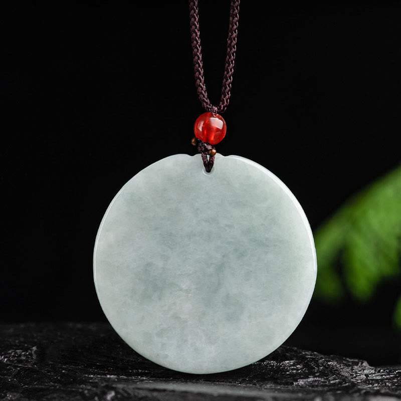 Collier de prospérité sculpté en fleur de lotus en jade naturel