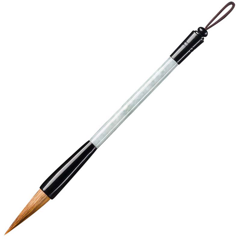 Pinceau de calligraphie chinoise en jade naturel avec coffret cadeau