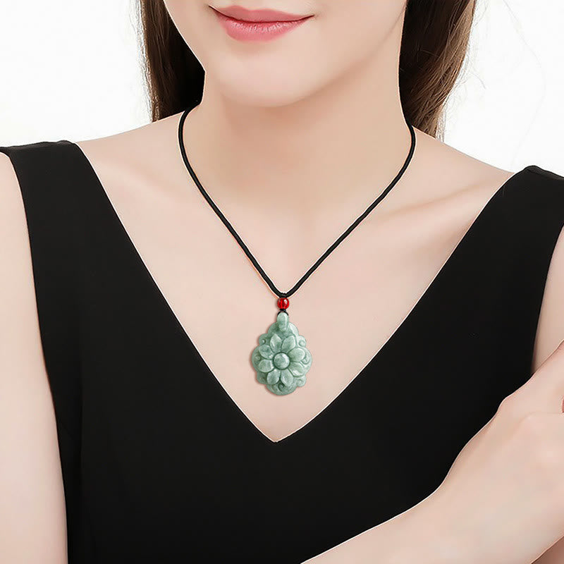Collier porte-bonheur en jade naturel | Prospérité et abondance