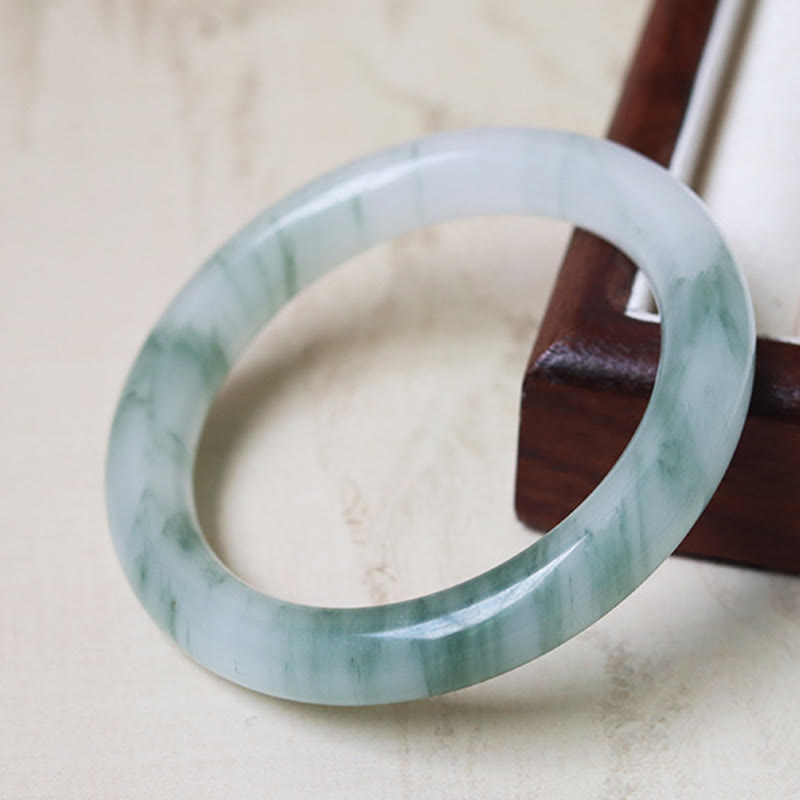 Bracelet jonc porte-bonheur et prospérité en jade naturel 56 mm