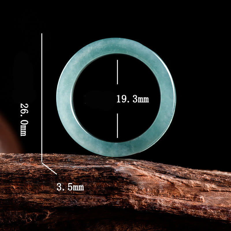 Bague de prospérité en jade naturel Om Mani Padme Hum 18 mm