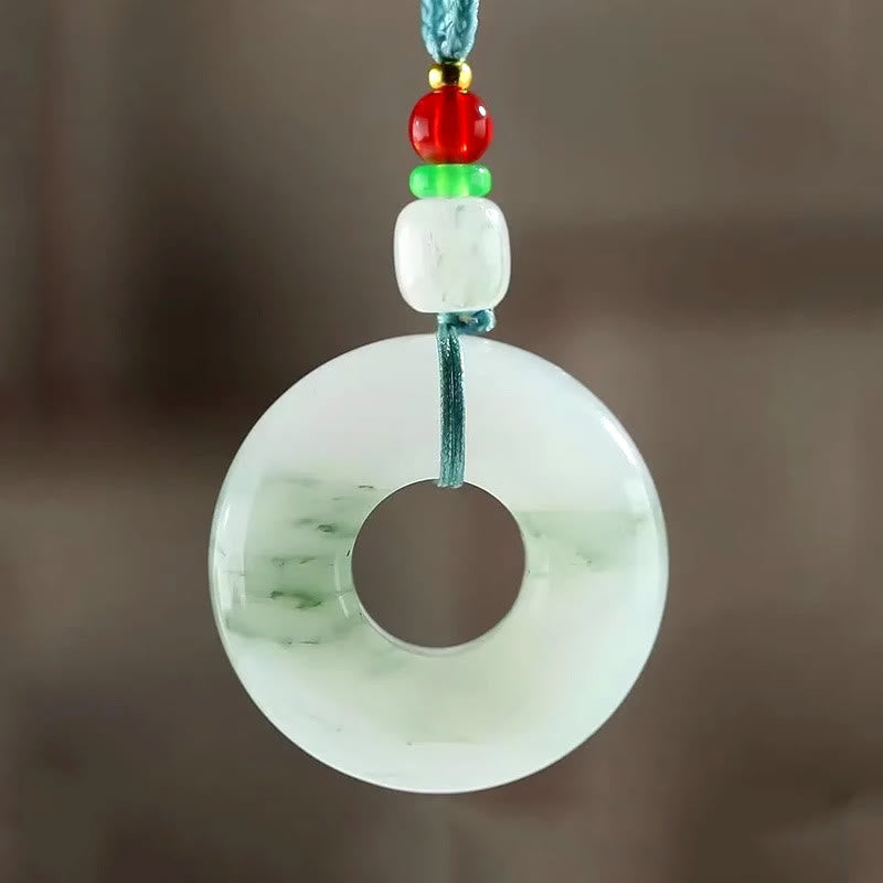 Collier de prospérité avec boucle de paix en jade naturel 45 cm
