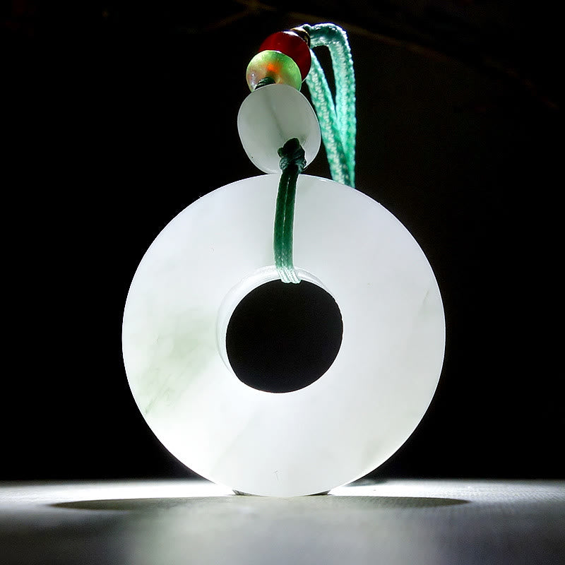 Collier de prospérité avec boucle de paix en jade naturel 45 cm