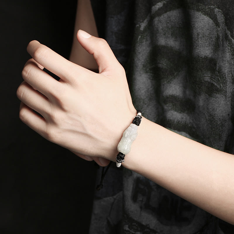 Bracelet de prospérité en jade naturel PiXiu 14-26 cm