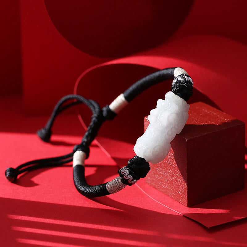 Bracelet de prospérité en jade naturel PiXiu 14-26 cm