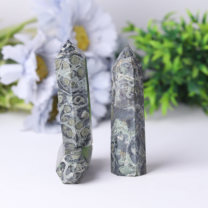 Baguette en cristal de jaspe kambaba naturel de 2,4 à 4,5 pouces