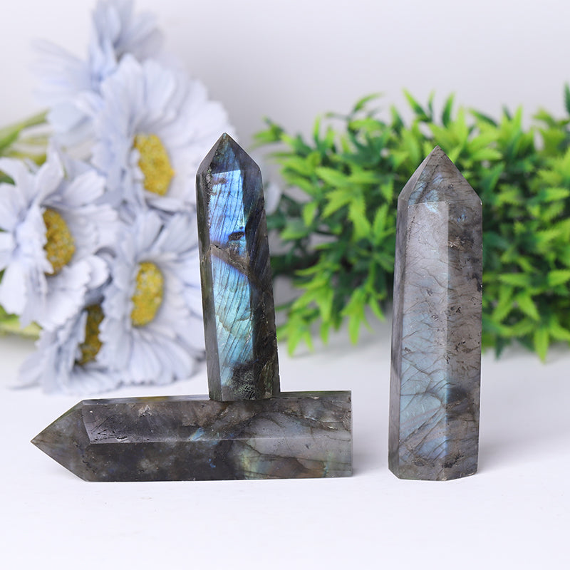 Natural Labradorite Crystal Tower 2.4-4.5 inch Healing Point