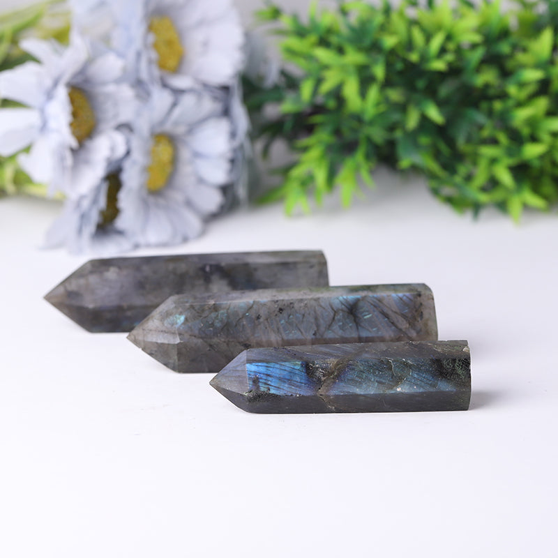 Natural Labradorite Crystal Tower 2.4-4.5 inch Healing Point