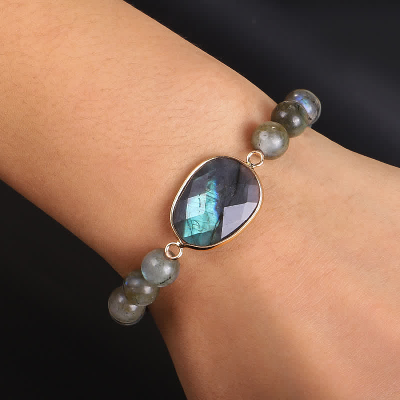 Bracelet de soutien de guérison en labradorite naturelle et pierre de lune