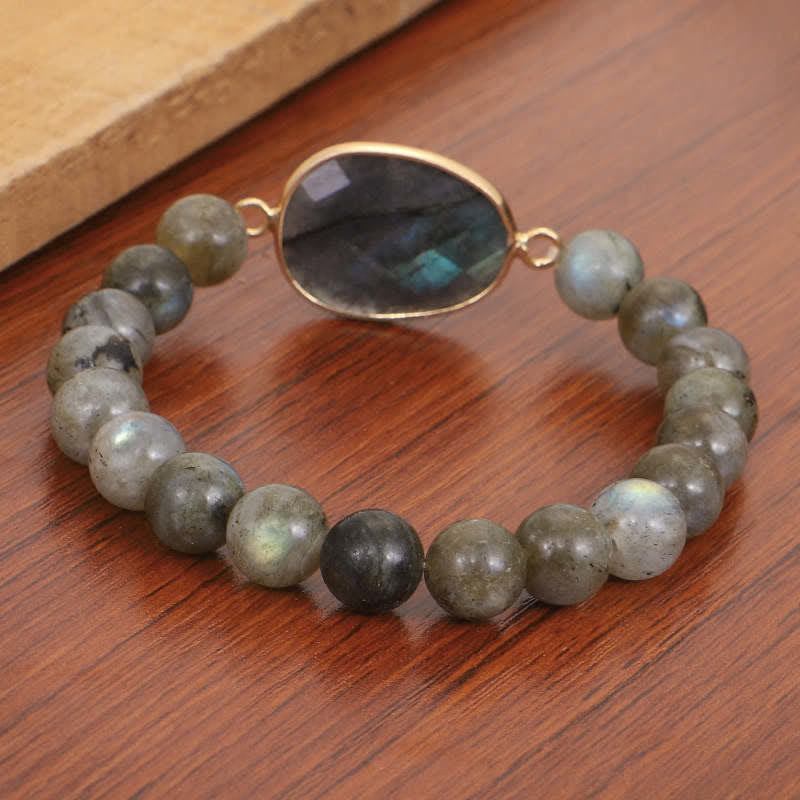 Bracelet de soutien de guérison en labradorite naturelle et pierre de lune