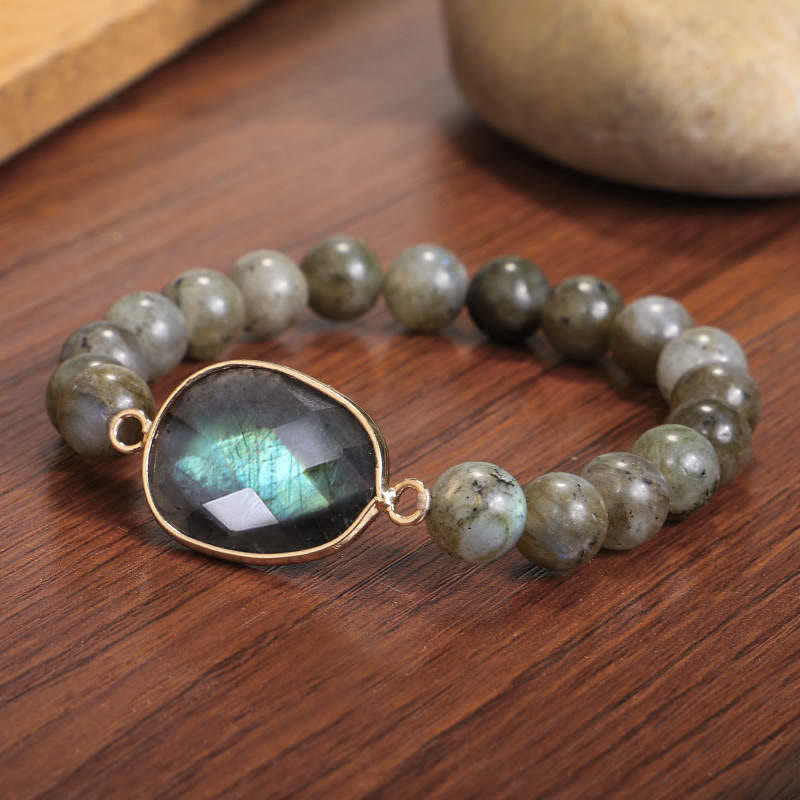 Bracelet de soutien de guérison en labradorite naturelle et pierre de lune