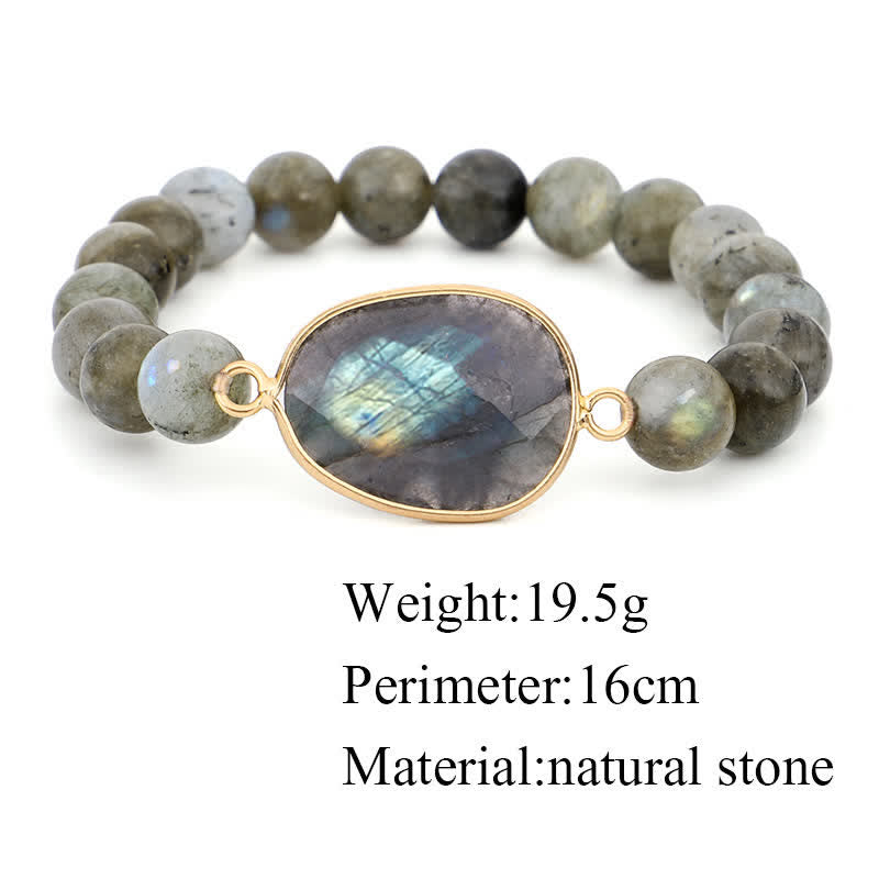 Bracelet de soutien de guérison en labradorite naturelle et pierre de lune