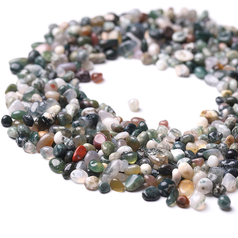 Éclats de pierres roulées en agate mousse naturelle de 5 à 9 mm