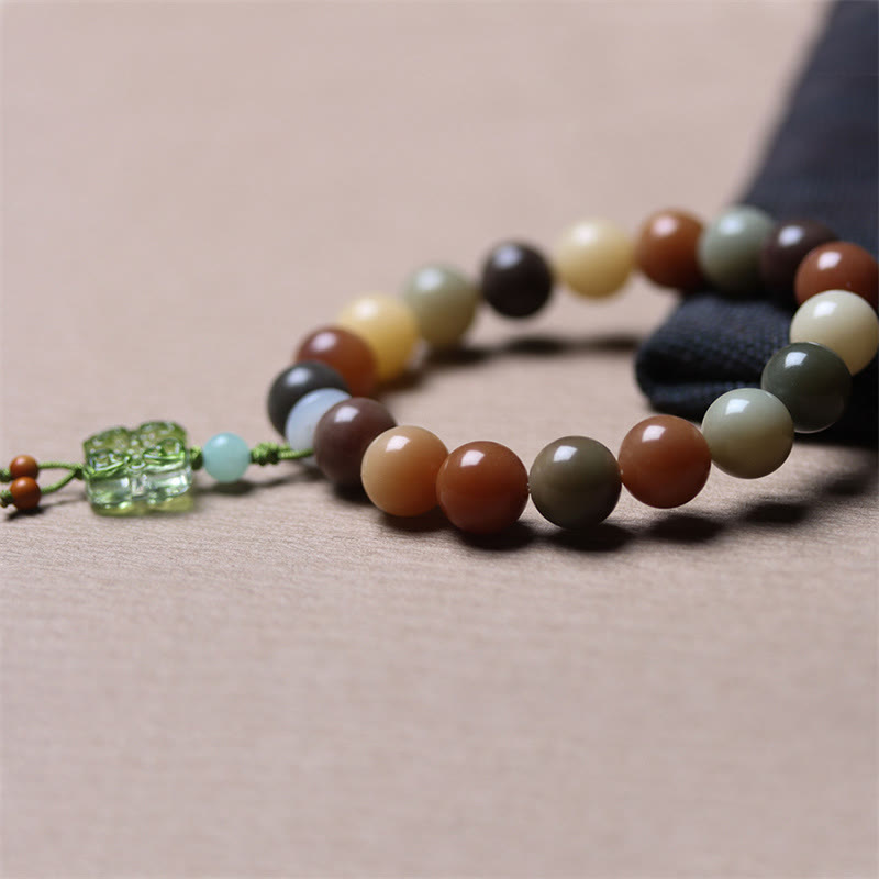 Bracelet spirituel en graines de Bodhi multicolores naturelles pour la paix