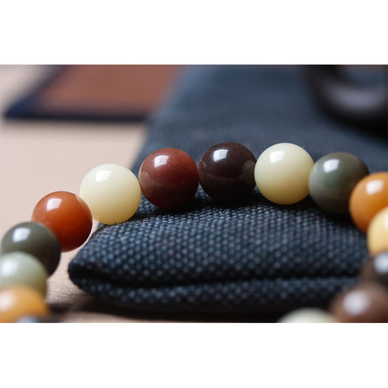 Bracelet spirituel en graines de Bodhi multicolores naturelles pour la paix