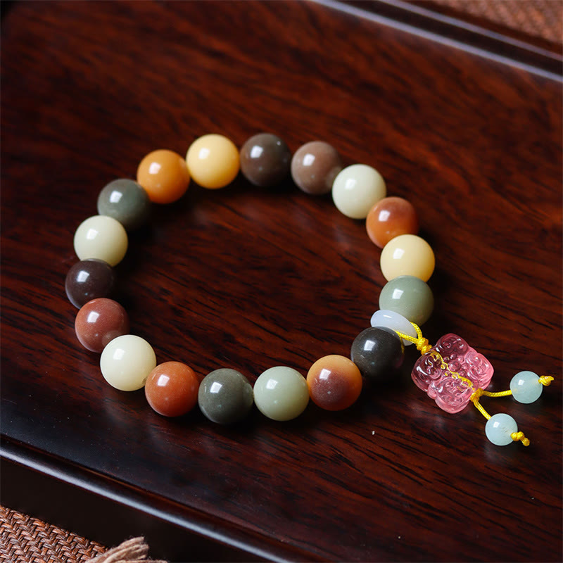 Bracelet spirituel en graines de Bodhi multicolores naturelles pour la paix