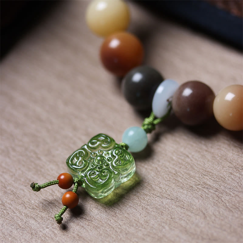 Bracelet spirituel en graines de Bodhi multicolores naturelles pour la paix