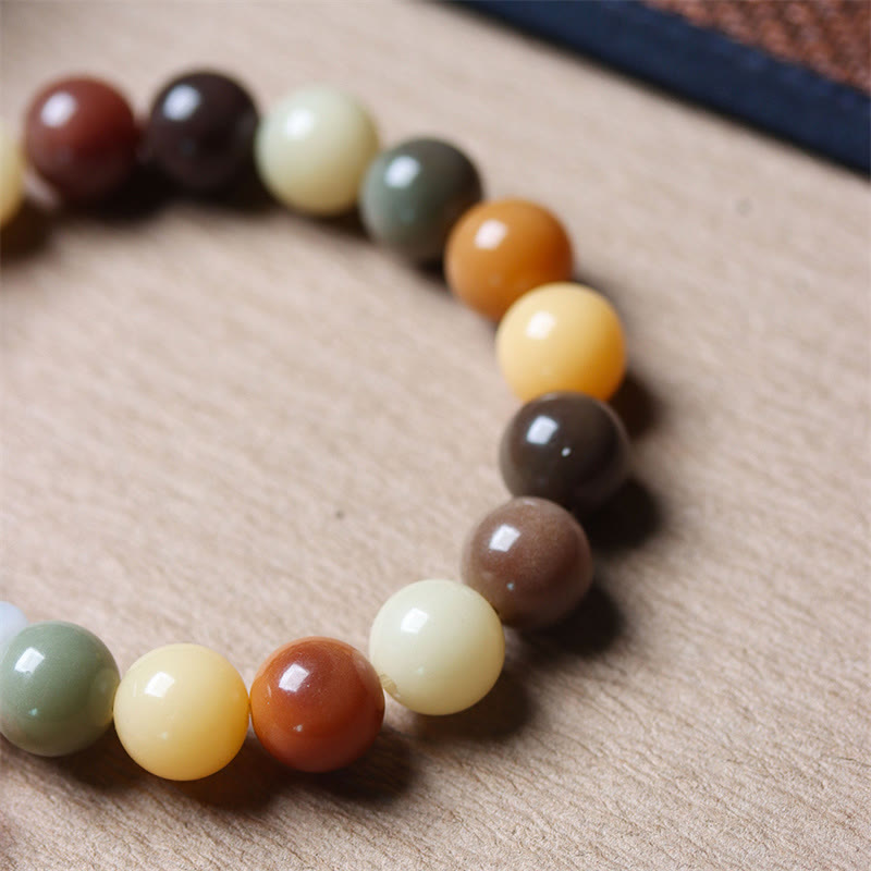 Bracelet spirituel en graines de Bodhi multicolores naturelles pour la paix
