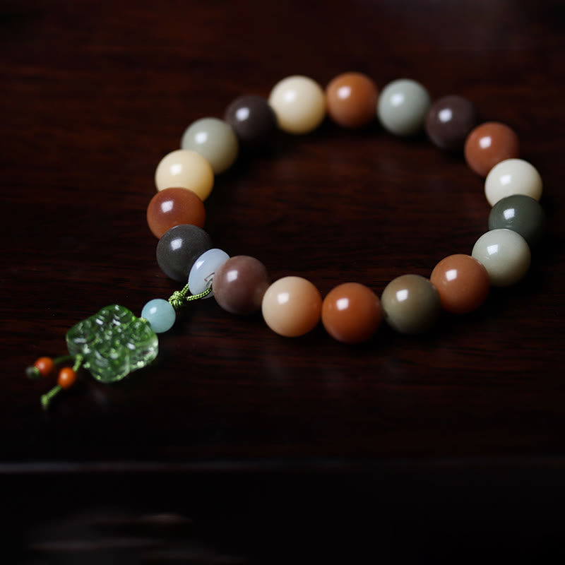 Bracelet spirituel en graines de Bodhi multicolores naturelles pour la paix