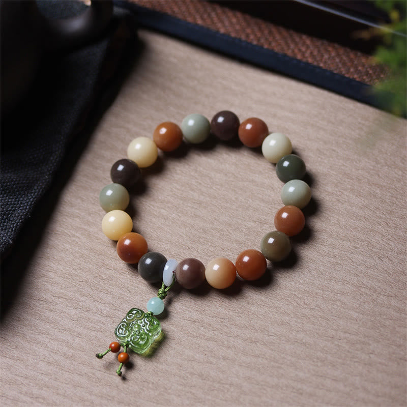 Bracelet spirituel en graines de Bodhi multicolores naturelles pour la paix