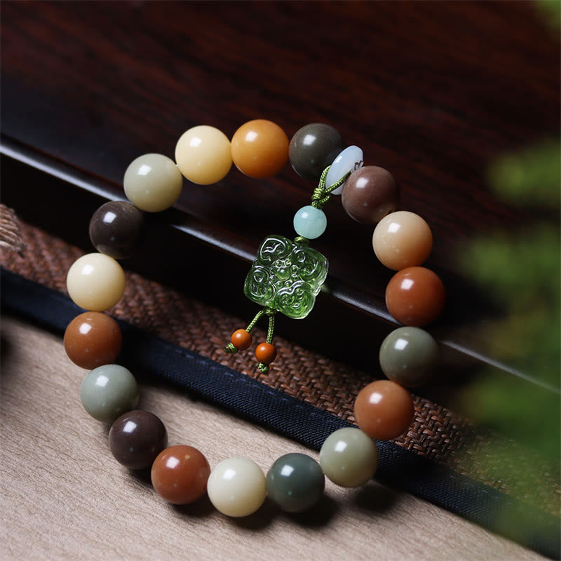 Bracelet spirituel en graines de Bodhi multicolores naturelles pour la paix