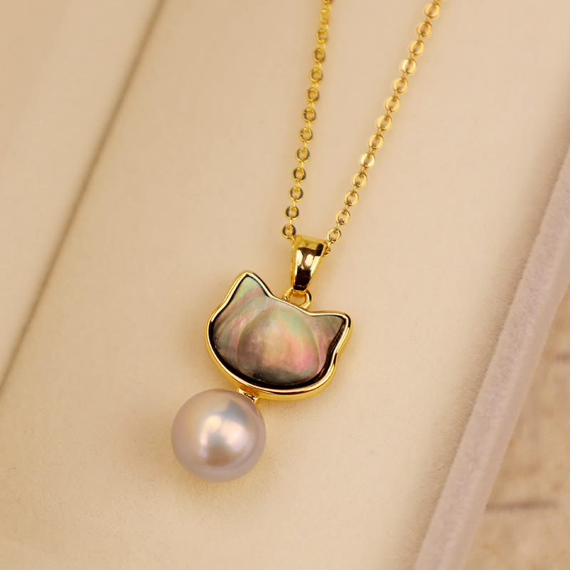 Ensemble collier et boucles d'oreilles de guérison pour chat en cuivre et perles naturelles