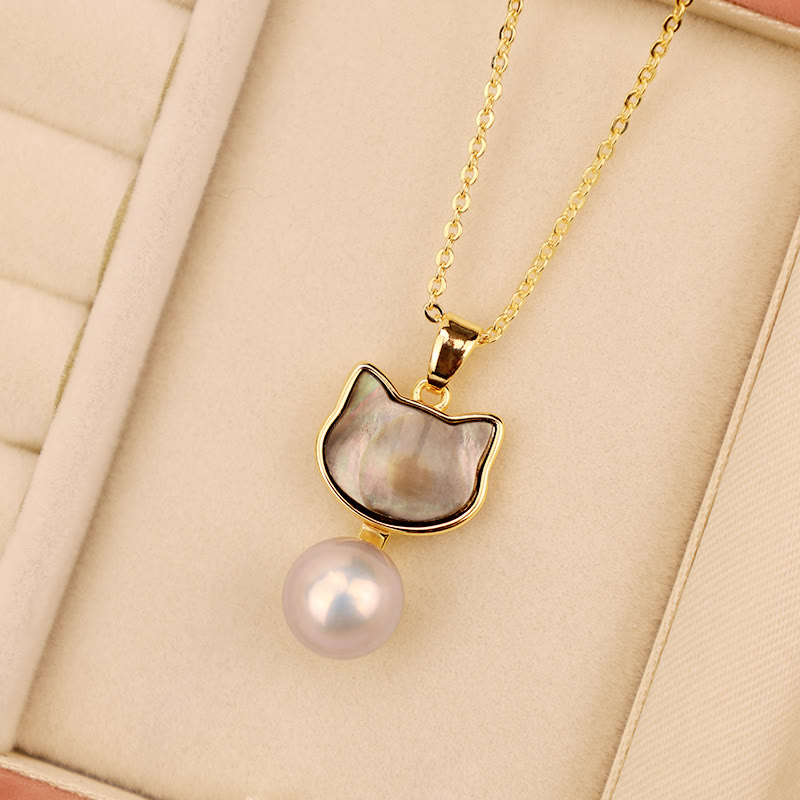 Ensemble collier et boucles d'oreilles de guérison pour chat en cuivre et perles naturelles