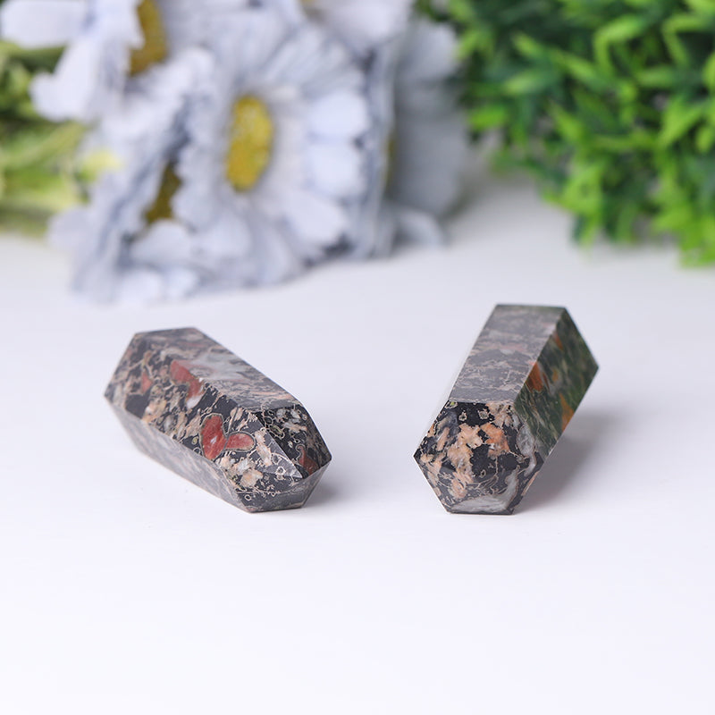 Natural Plum Blossom Jasper Crystal Tower 2.4-4.5 inch Healing Point