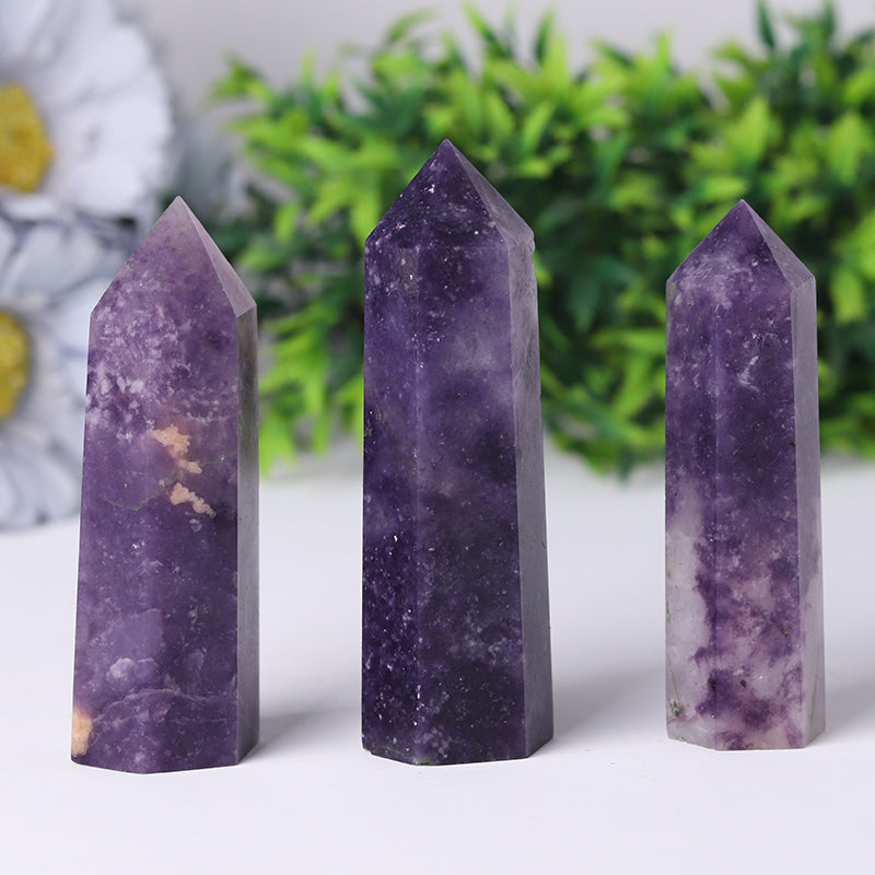 Natural Purple Mica Crystal Tower 2.4-4.5 Inch Healing Point
