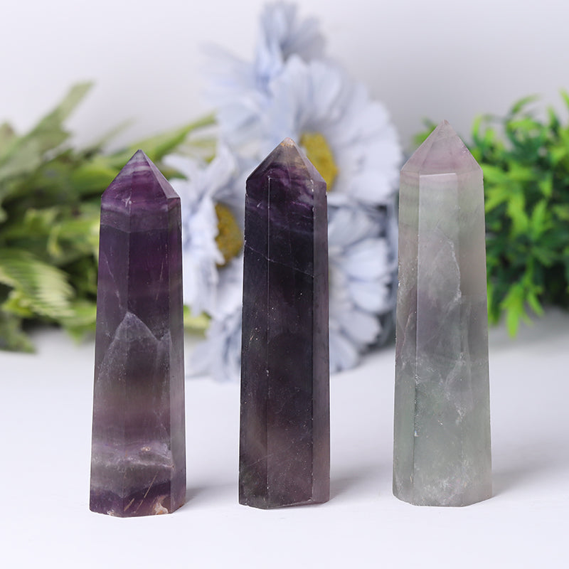 Natural Rainbow Fluorite Crystal Tower 2.4-4.5 inch Points
