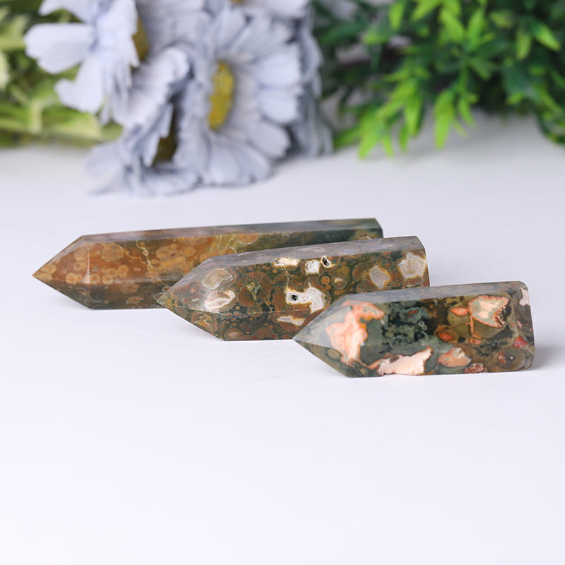 Natural Rainforest Jasper Healing Crystal Tower 2.4-4.5 inches