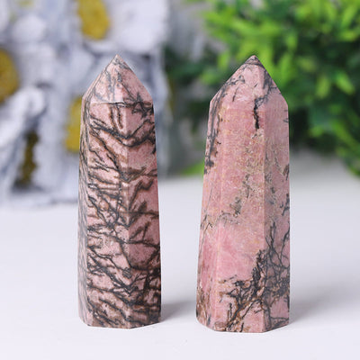 Tour de guérison en rhodonite naturelle, 2,4 à 4,5 pouces