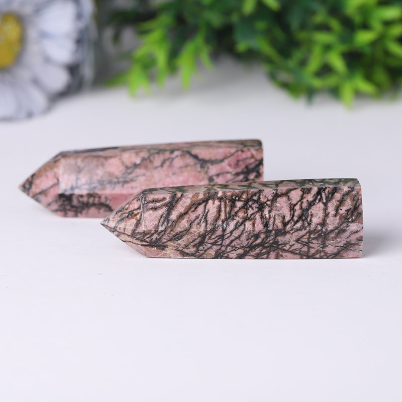 Natural Rhodonite Healing Tower 2.4-4.5 in Points