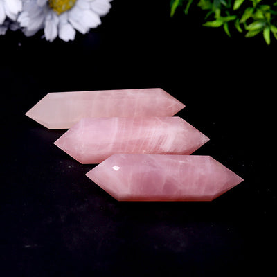 Pointes doubles en quartz rose naturel (6,3 à 11,4 cm) | Sons de guérison