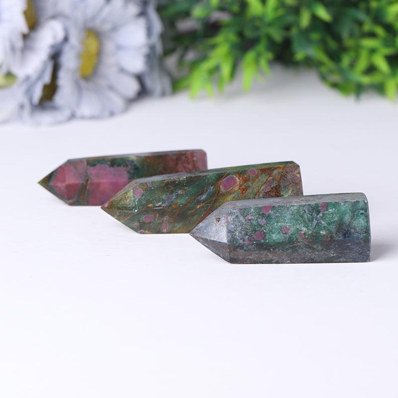 Natural Ruby Kyanite Healing Tower 2.4-4.5in for Protection