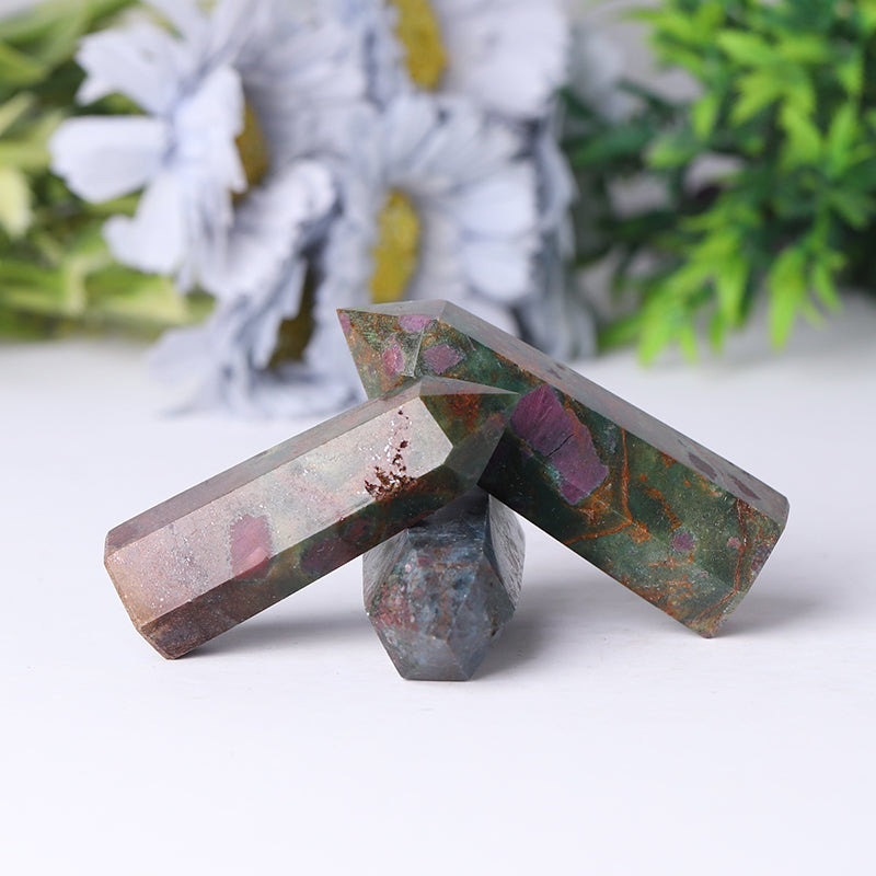 Natural Ruby Kyanite Healing Tower 2.4-4.5in for Protection