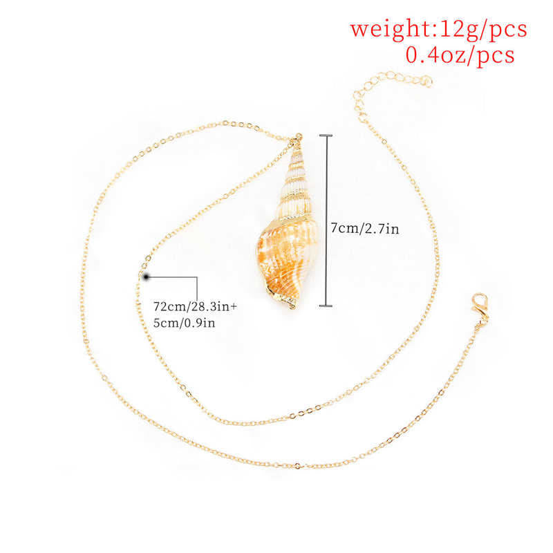 Collier spirituel porte-bonheur en coquillage de conque Shankha naturel