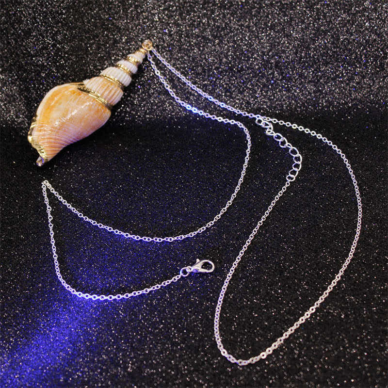 Collier spirituel porte-bonheur en coquillage de conque Shankha naturel