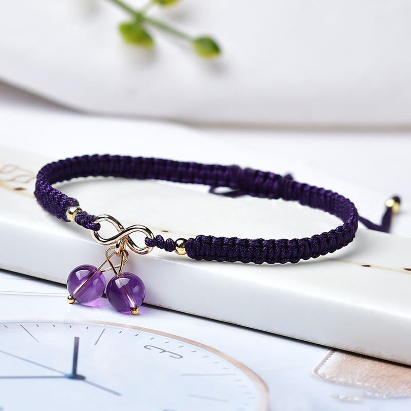 Bracelet fantôme vert améthyste quartz fraise naturel pour une énergie positive