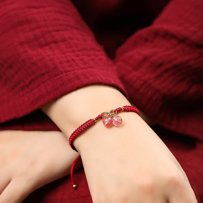 Bracelet fantôme vert améthyste quartz fraise naturel pour une énergie positive