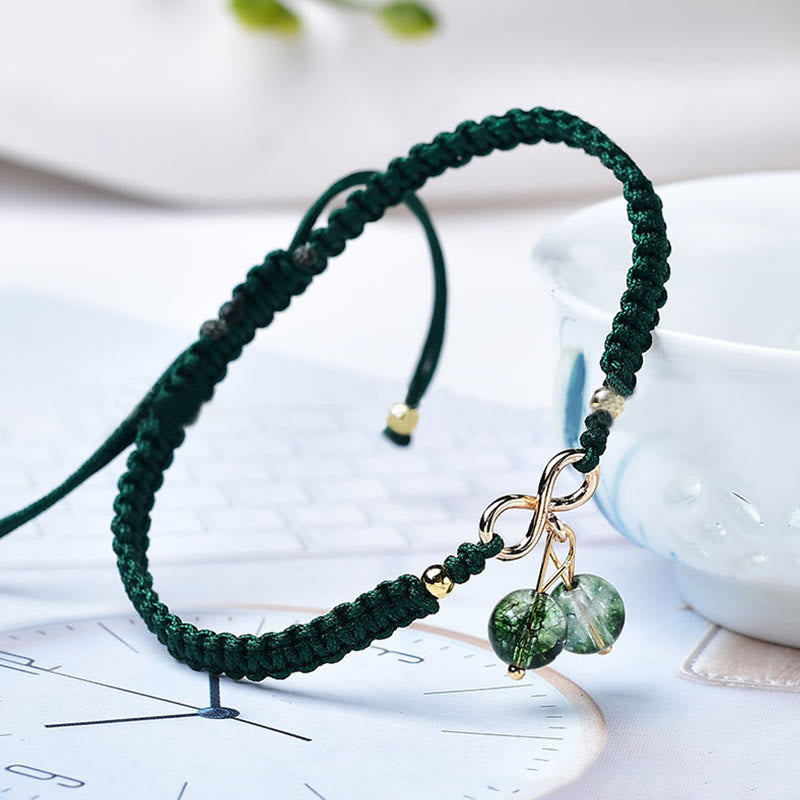 Bracelet fantôme vert améthyste quartz fraise naturel pour une énergie positive
