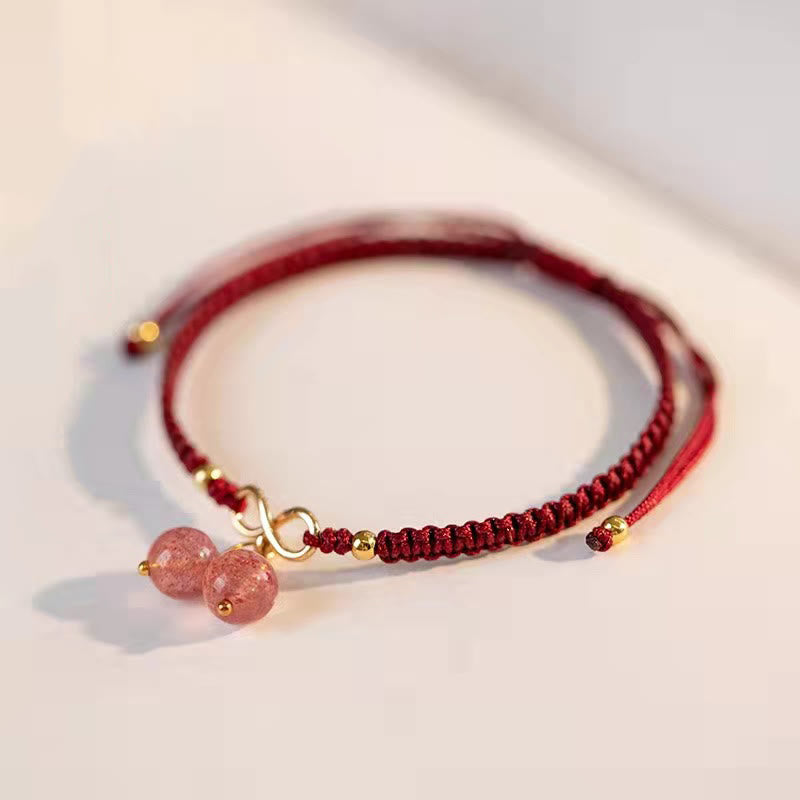Bracelet fantôme vert améthyste quartz fraise naturel pour une énergie positive