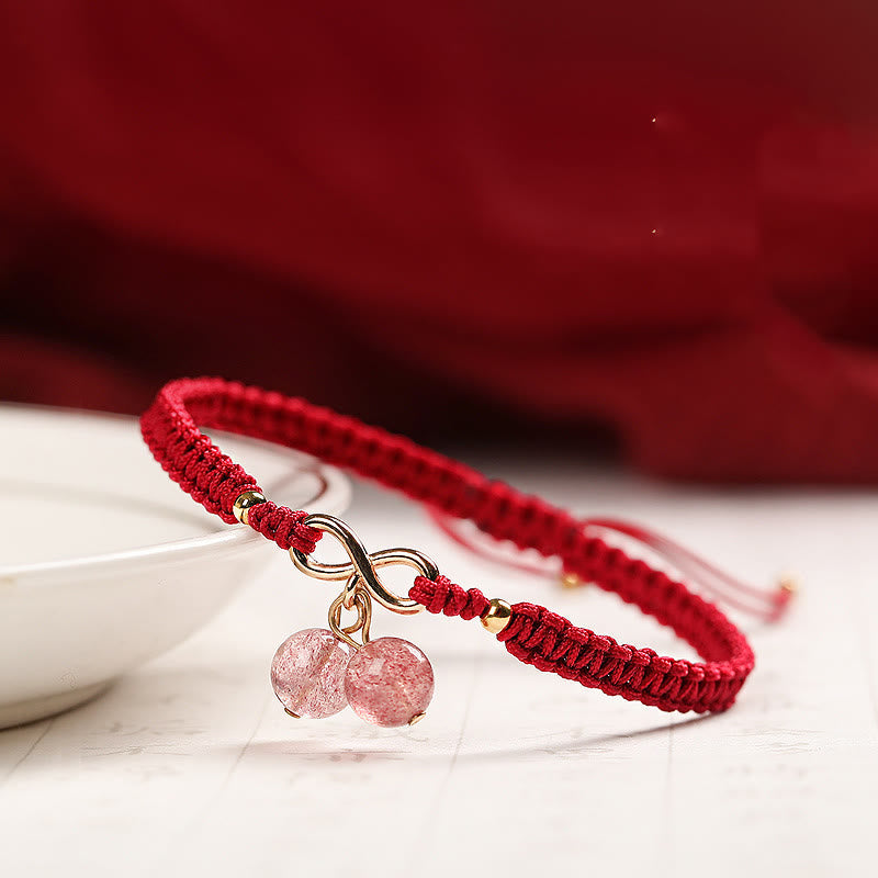 Bracelet fantôme vert améthyste quartz fraise naturel pour une énergie positive