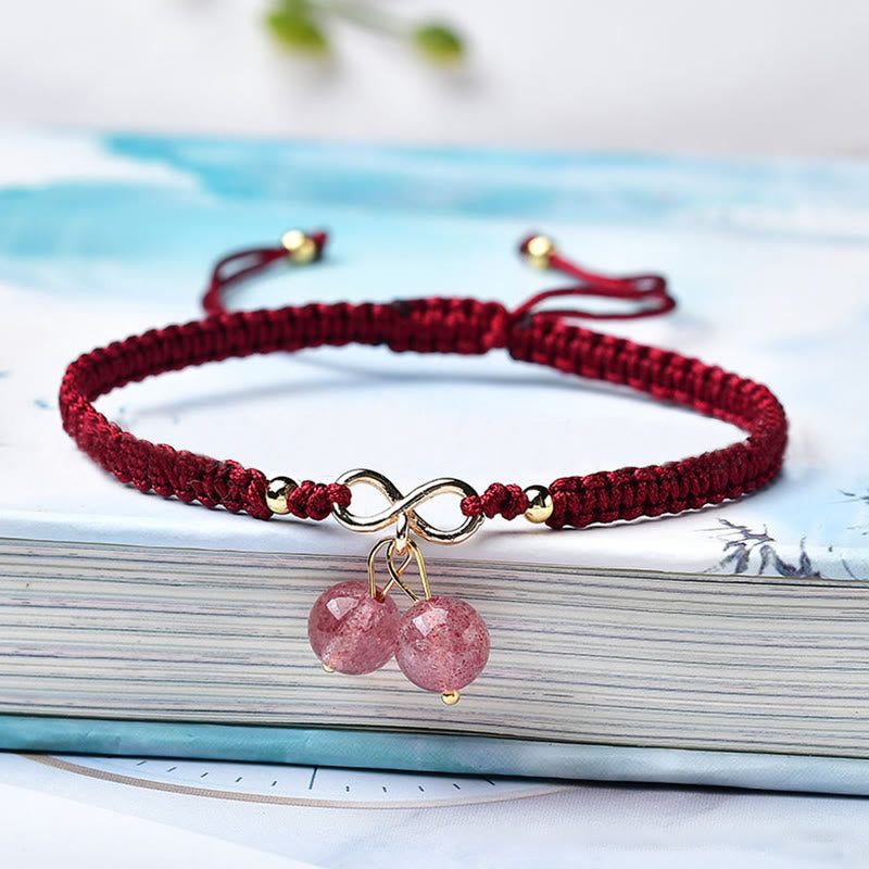 Bracelet fantôme vert améthyste quartz fraise naturel pour une énergie positive