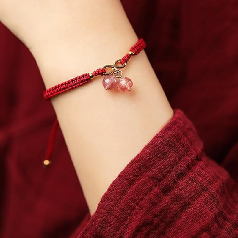 Bracelet fantôme vert améthyste quartz fraise naturel pour une énergie positive