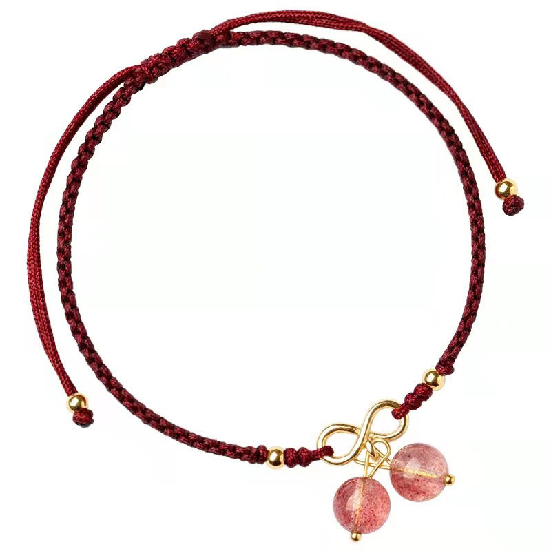 Bracelet fantôme vert améthyste quartz fraise naturel pour une énergie positive