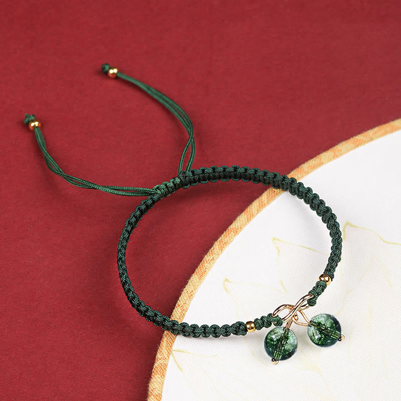 Bracelet fantôme vert améthyste quartz fraise naturel pour une énergie positive