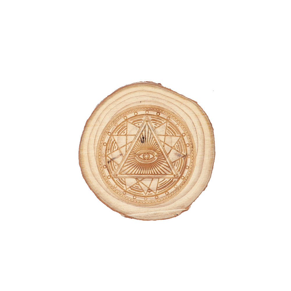 Natural Wood Spiritual Coaster 8-10cm