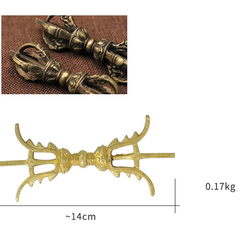 Vajra Dorje en cuivre fait à la main au Népal, décoration de force de méditation